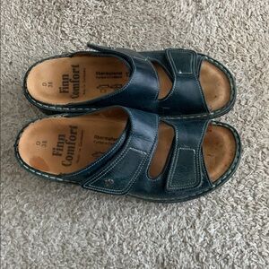 Finn Comfort Mumbai blue Leather Sandals EU Size 38 US Size 7 -‎ 7.5